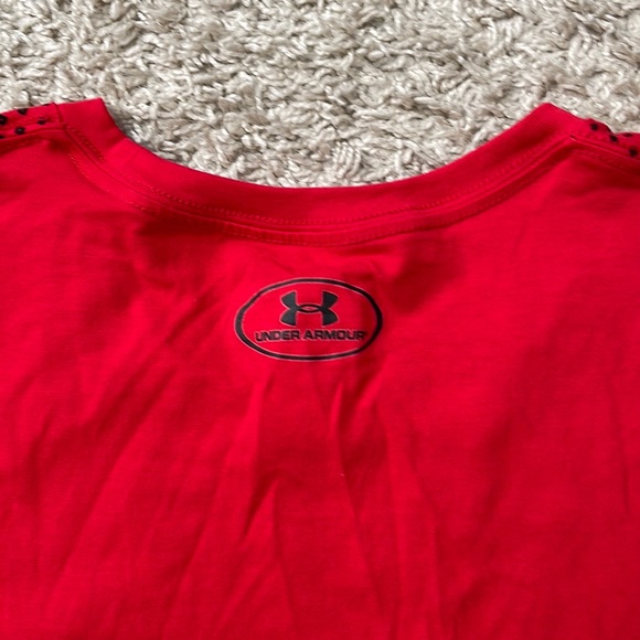 EUC Under Armour Red/Black Steph Curry SC HeatGear T-Shirt 1322799 Size 2XL - Picture 7 of 8